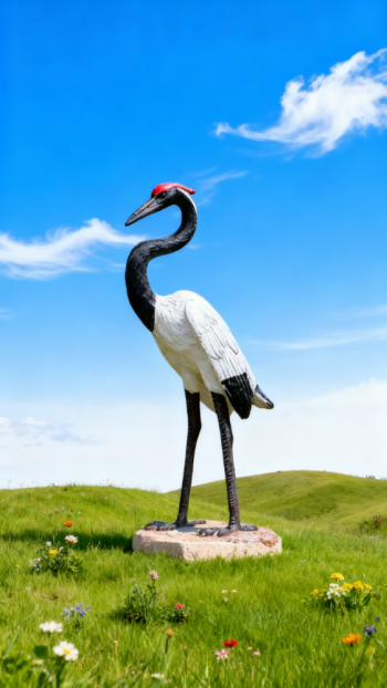 玻璃鋼仿真仙鶴雕塑 (3)