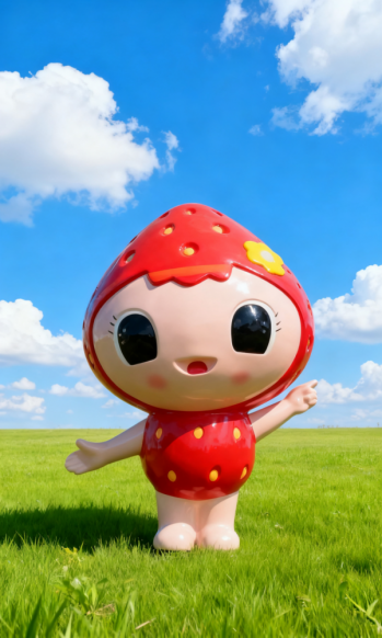 玻璃鋼卡通草莓雕塑公仔 (11)