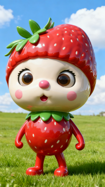 玻璃鋼卡通草莓雕塑公仔 (14)