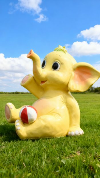 玻璃鋼卡通大象雕塑 (9)