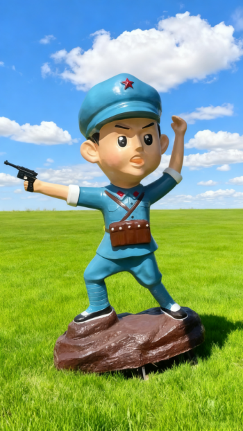 玻璃鋼卡通紅軍雕塑 (11)