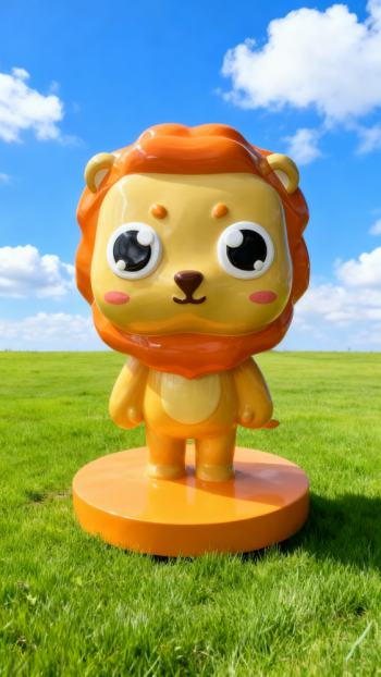 玻璃鋼卡通獅子雕塑 (7)