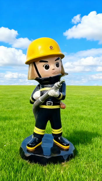 玻璃鋼卡通消防員雕塑 (10)