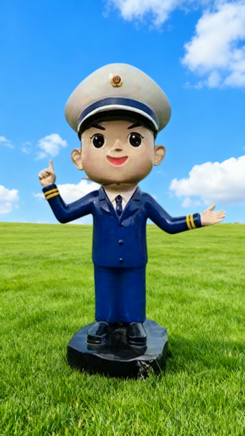 玻璃鋼卡通消防員雕塑 (11)