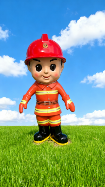 玻璃鋼卡通消防員雕塑 (13)