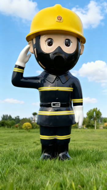 玻璃鋼卡通消防員雕塑 (19)