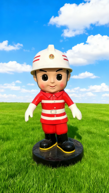 玻璃鋼卡通消防員雕塑 (20)