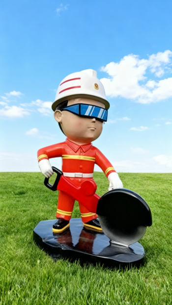 玻璃鋼卡通消防員雕塑 (25)