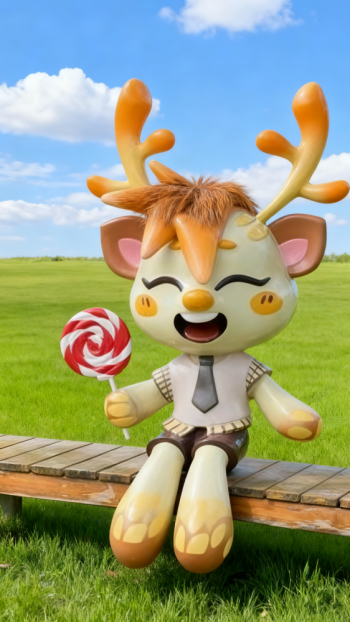 玻璃鋼卡通小鹿雕塑 (2)