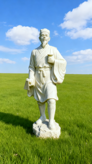 玻璃鋼仿漢白玉石頭李時(shí)珍雕塑 (4)