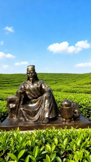 玻璃鋼仿銅茶圣陸羽雕塑