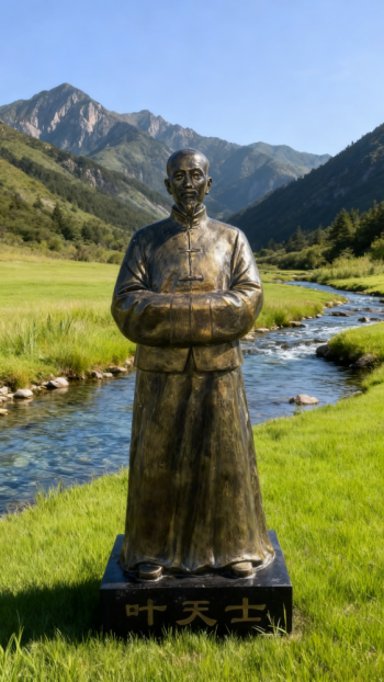 玻璃鋼仿銅十大名醫(yī)之葉天士雕塑 (2)