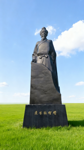 玻璃鋼仿銅張仲景雕塑 (1)