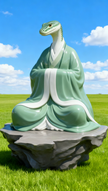 獸首人身十二生肖動物雕塑 (6)