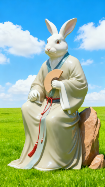 獸首人身十二生肖動物雕塑 (8)