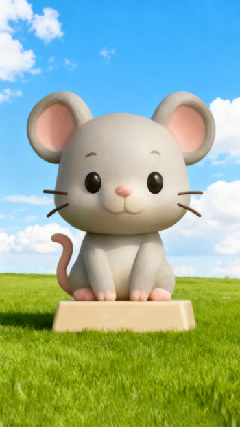 玻璃鋼卡通12生肖鼠雕塑 (2)