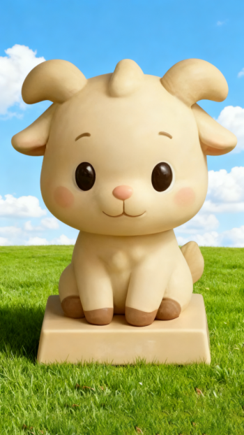 玻璃鋼卡通12生肖羊雕塑 (7)