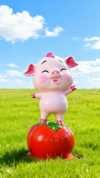 水果底座生肖動物雕塑 (10)