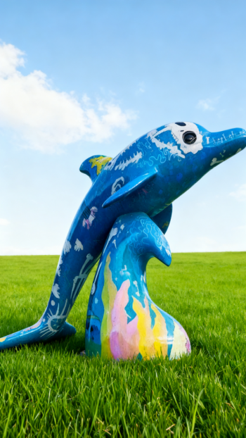 玻璃鋼海豚雕塑 (2)