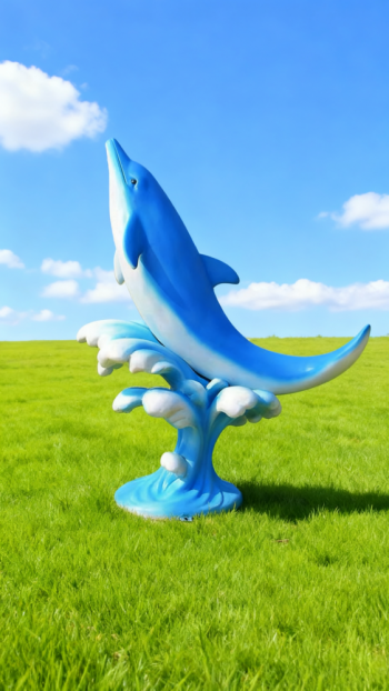 玻璃鋼海豚雕塑 (8)