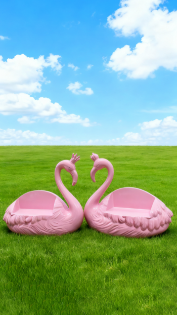 玻璃鋼仿真火烈鳥美陳雕塑 (7)