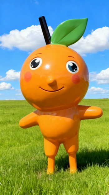 玻璃鋼卡通橙子雕塑 (1)