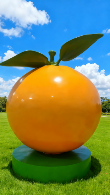 玻璃鋼卡通橙子雕塑 (14)