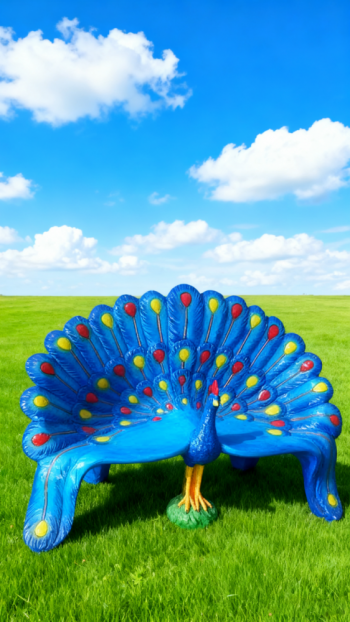 玻璃鋼仿真孔雀雕塑 (8)