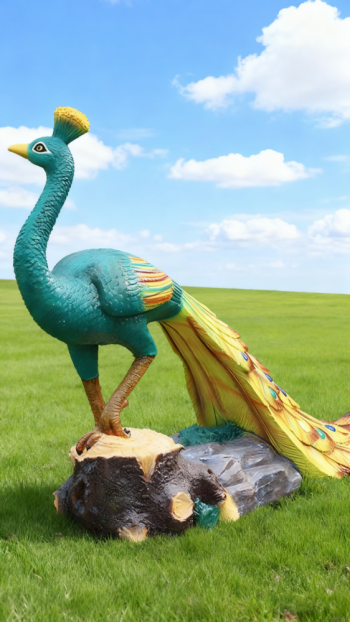 玻璃鋼仿真孔雀雕塑 (14)