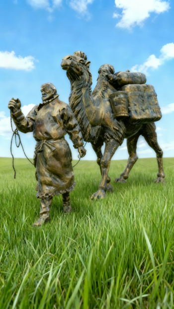 玻璃鋼仿銅駱駝雕塑 (14)