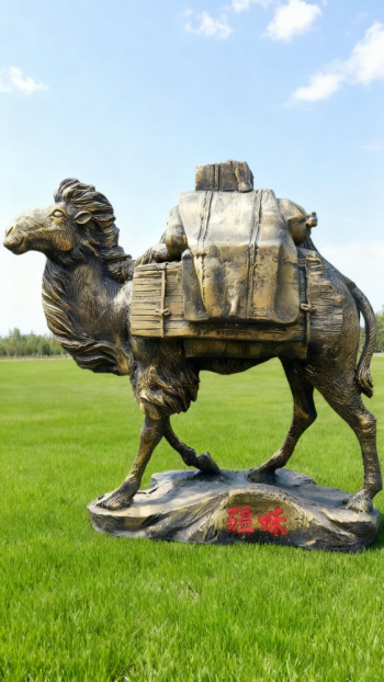 玻璃鋼仿銅駱駝雕塑 (15)