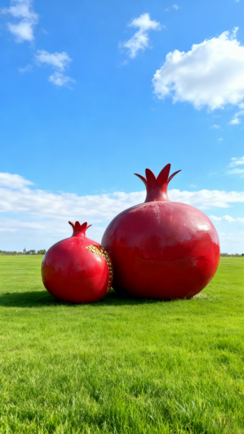 玻璃鋼仿真石榴雕塑 (1)