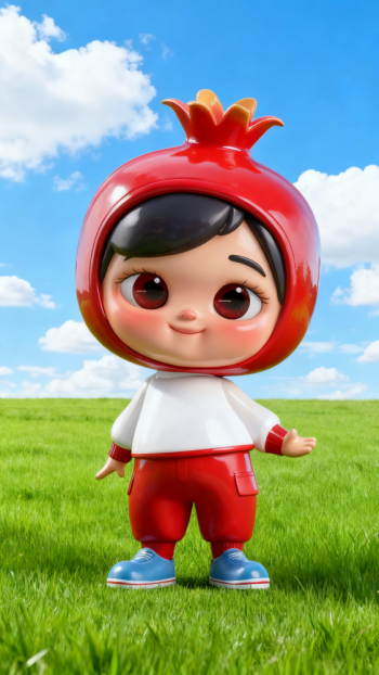 玻璃鋼卡通石榴雕塑公仔 (9)