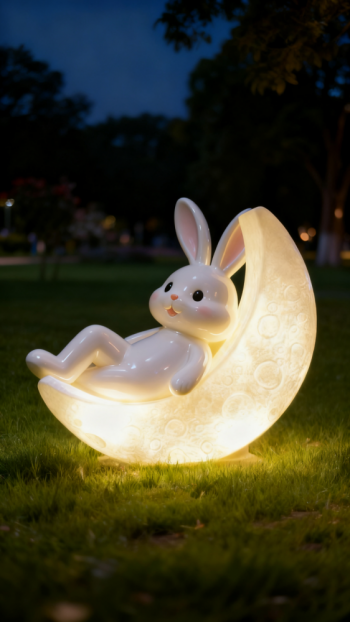 玻璃鋼發(fā)光月牙雕塑 (9)