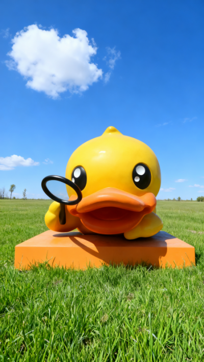 玻璃鋼小黃鴨雕塑 (1)