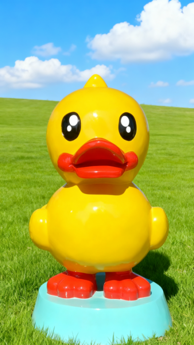 玻璃鋼小黃鴨雕塑 (8)
