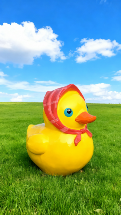 玻璃鋼小黃鴨雕塑 (9)
