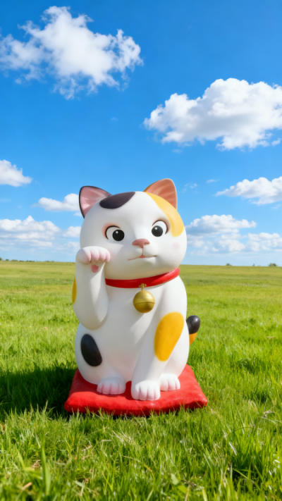 玻璃鋼卡通貓咪雕塑 (2)