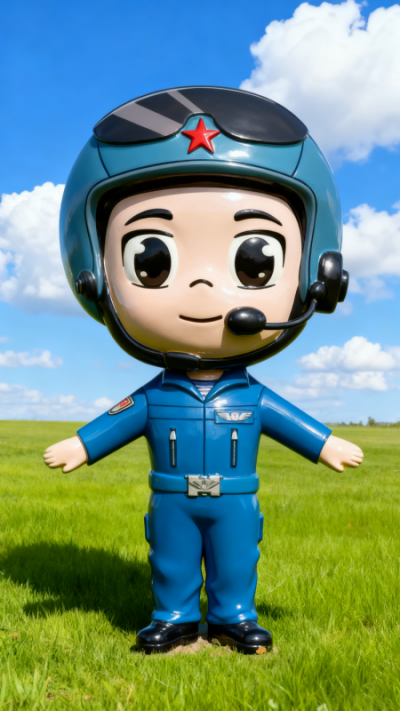 玻璃鋼飛行員雕塑 (6)