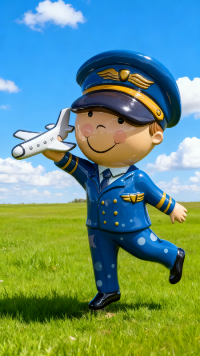 玻璃鋼飛行員雕塑 (9)