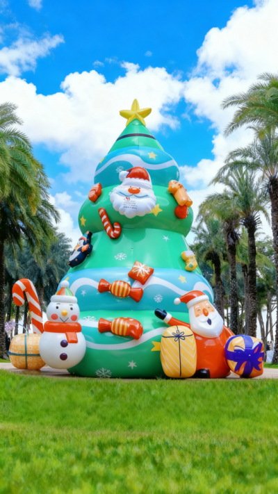 玻璃鋼圣誕樹美陳裝飾雕塑