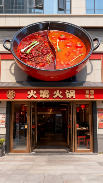 火鍋店火鍋門頭裝飾造型雕塑