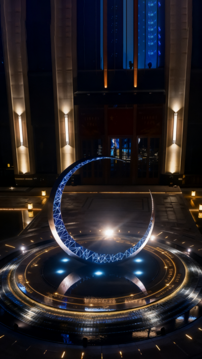 不銹鋼月亮雕塑 (19)