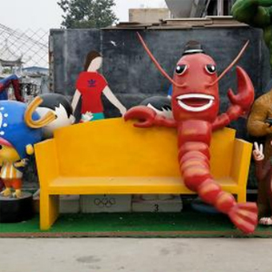 龍蝦座椅 蝦玻璃鋼材質(zhì) 座椅鐵藝材質(zhì)