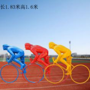 騎車人（人物玻璃鋼材質(zhì)，車鐵藝）運(yùn)動(dòng)人物