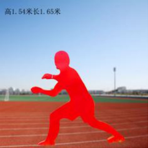 紅色打乒乓球 鐵藝剪影運動人物玻璃鋼抽象人物