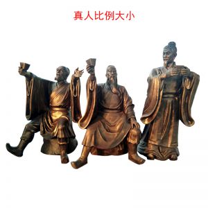 桃園三結義玻璃鋼仿銅