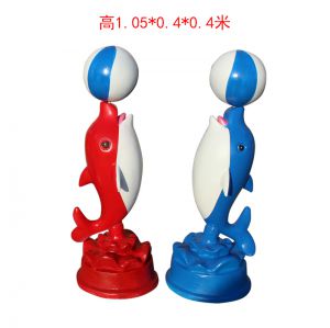 海豚戲球玻璃鋼