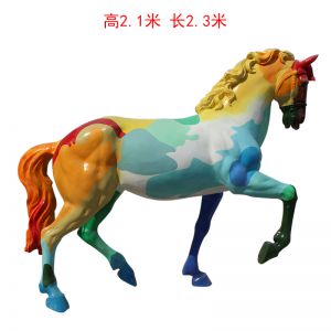 玻璃鋼拉車彩繪馬