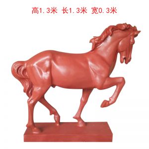 紅色拉車小馬 玻璃鋼